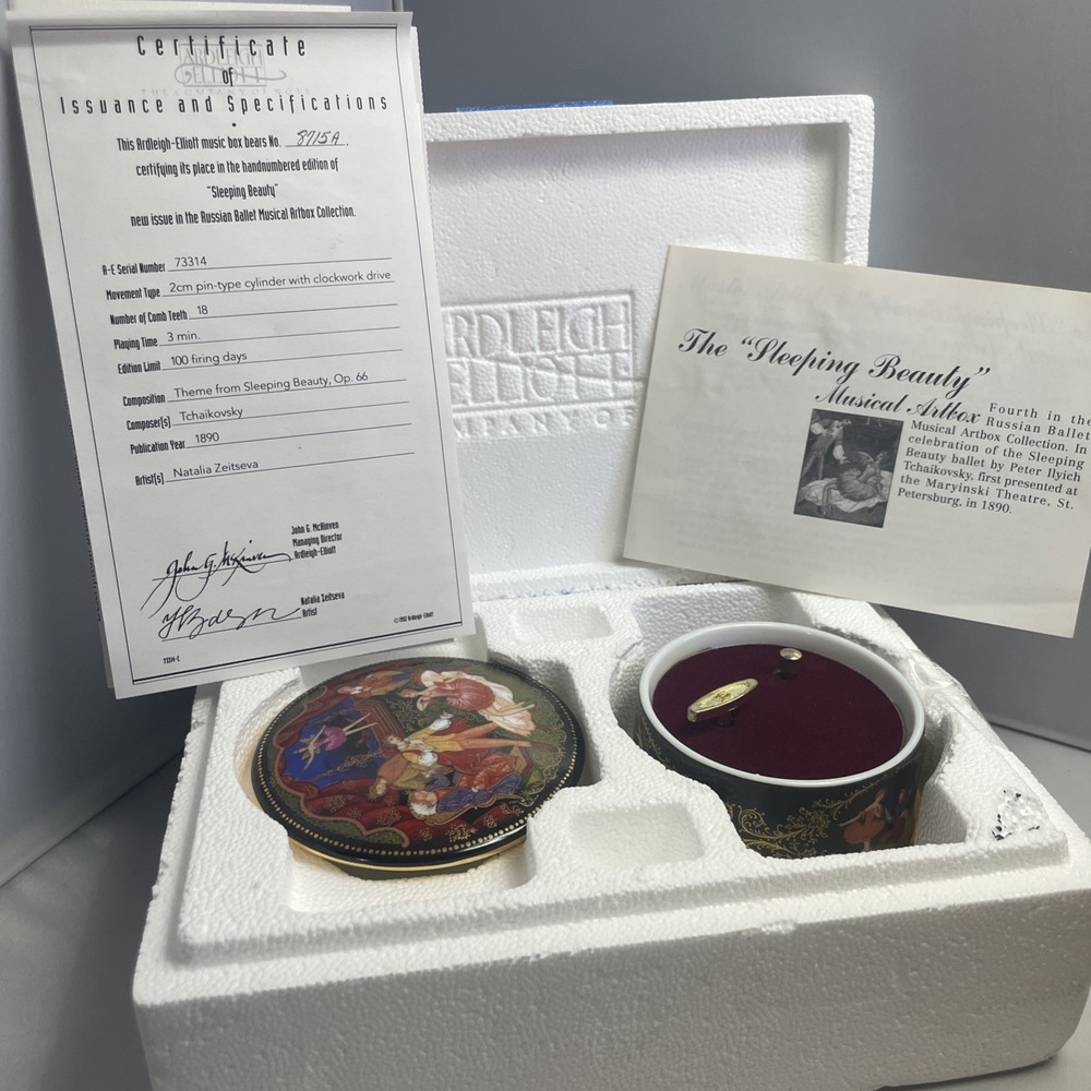 Ardleigh Elliott Sleeping Beauty Box '92 Russia Ballet Number Porcelain READ